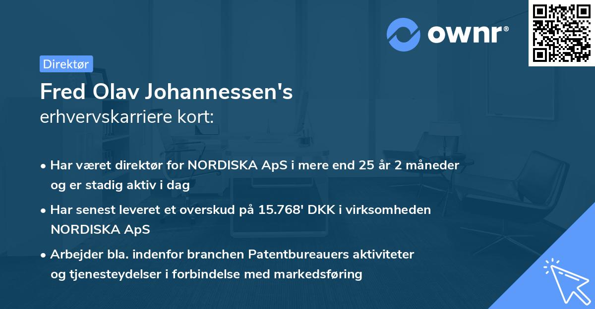 Fred Olav Johannessen's erhvervskarriere kort