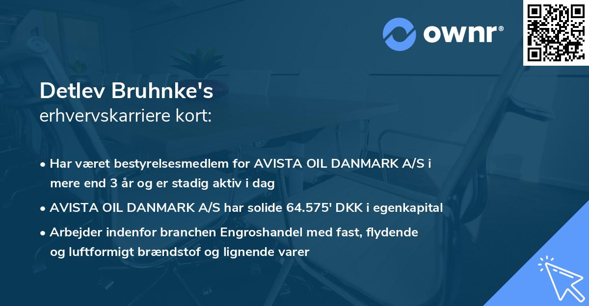 Detlev Bruhnke's erhvervskarriere kort