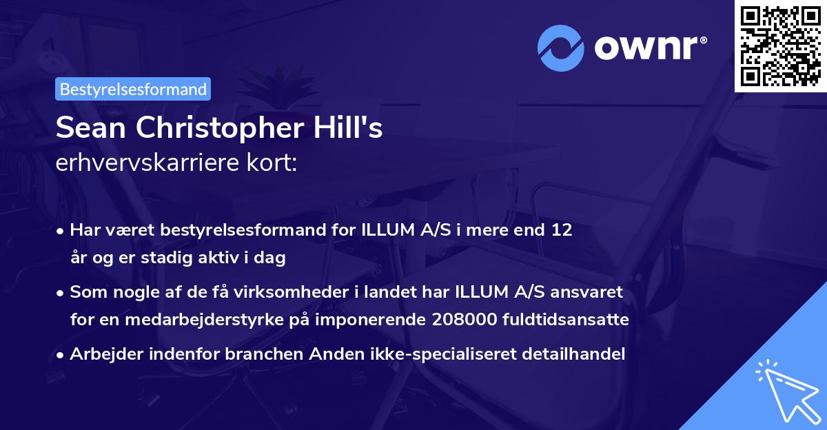 Sean Christopher Hill's erhvervskarriere kort