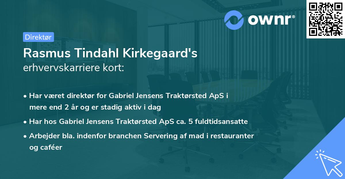 Rasmus Tindahl Kirkegaard's erhvervskarriere kort