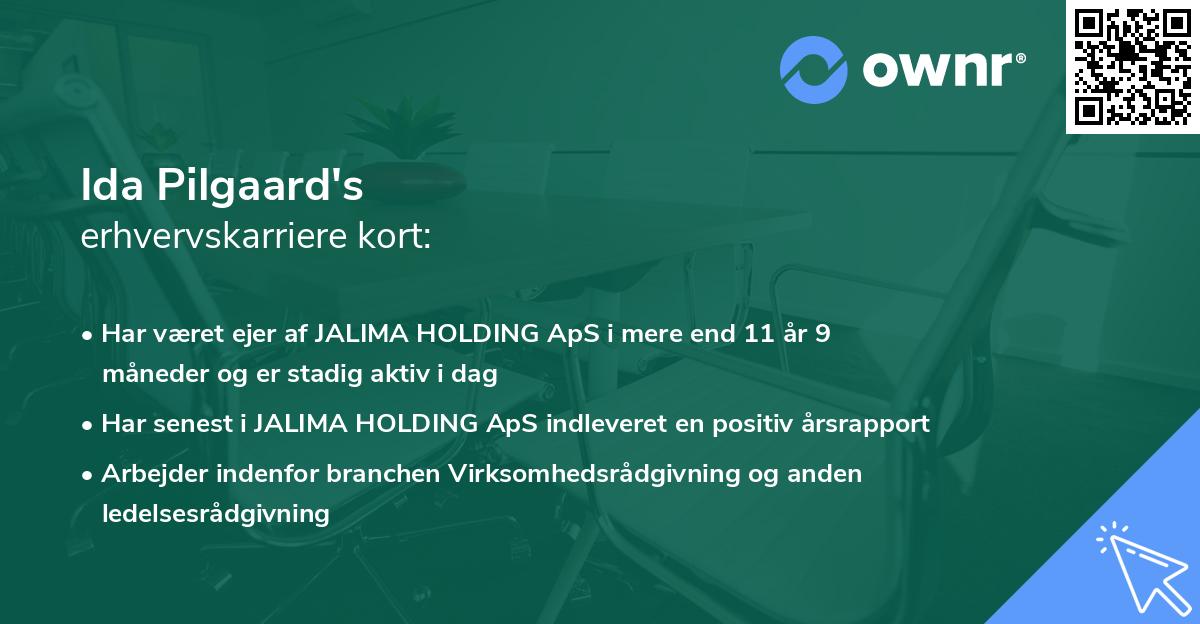 Ida Pilgaard's erhvervskarriere kort