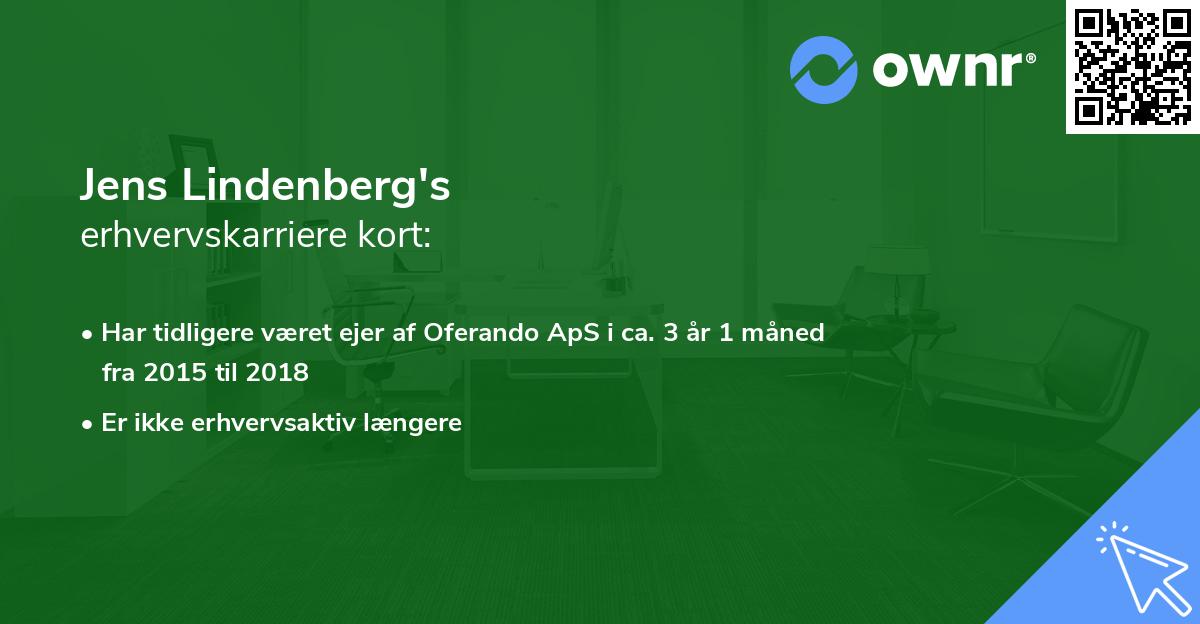 Jens Lindenberg's erhvervskarriere kort