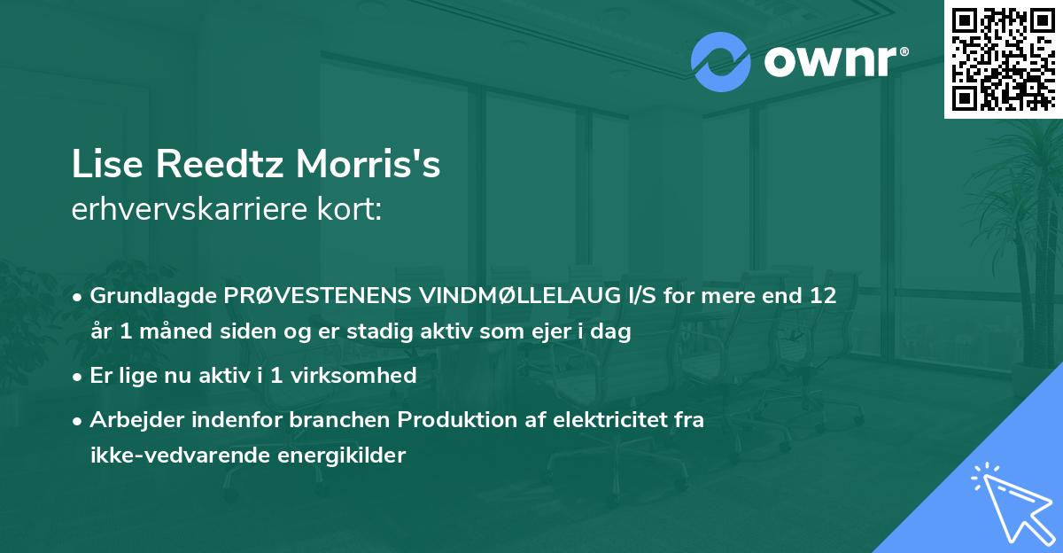 Lise Reedtz Morris's erhvervskarriere kort