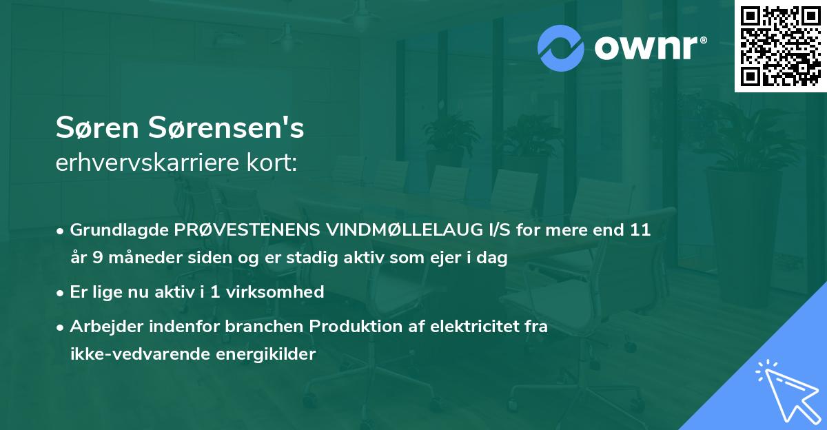 Søren Sørensen's erhvervskarriere kort