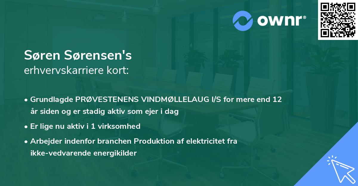 Søren Sørensen's erhvervskarriere kort