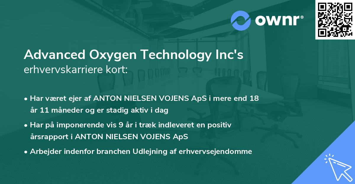 Advanced Oxygen Technology Inc's erhvervskarriere kort