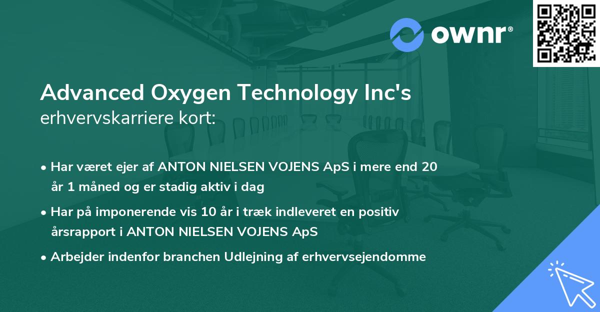 Advanced Oxygen Technology Inc's erhvervskarriere kort