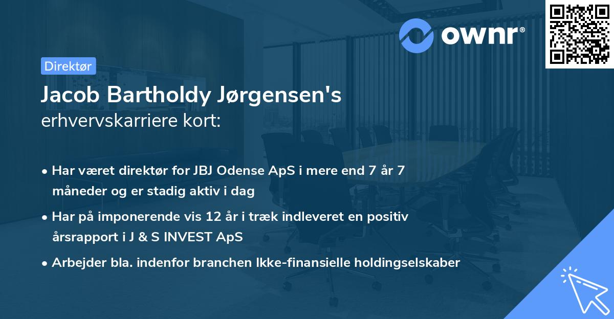Jacob Bartholdy Jørgensen's erhvervskarriere kort