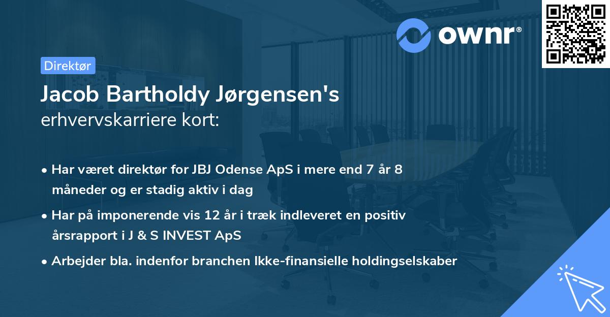 Jacob Bartholdy Jørgensen's erhvervskarriere kort