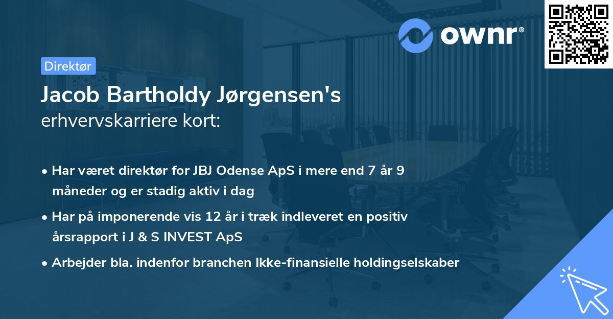 Jacob Bartholdy Jørgensen's erhvervskarriere kort