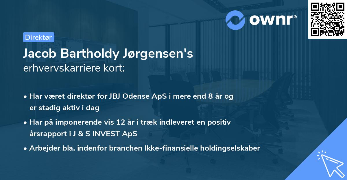 Jacob Bartholdy Jørgensen's erhvervskarriere kort