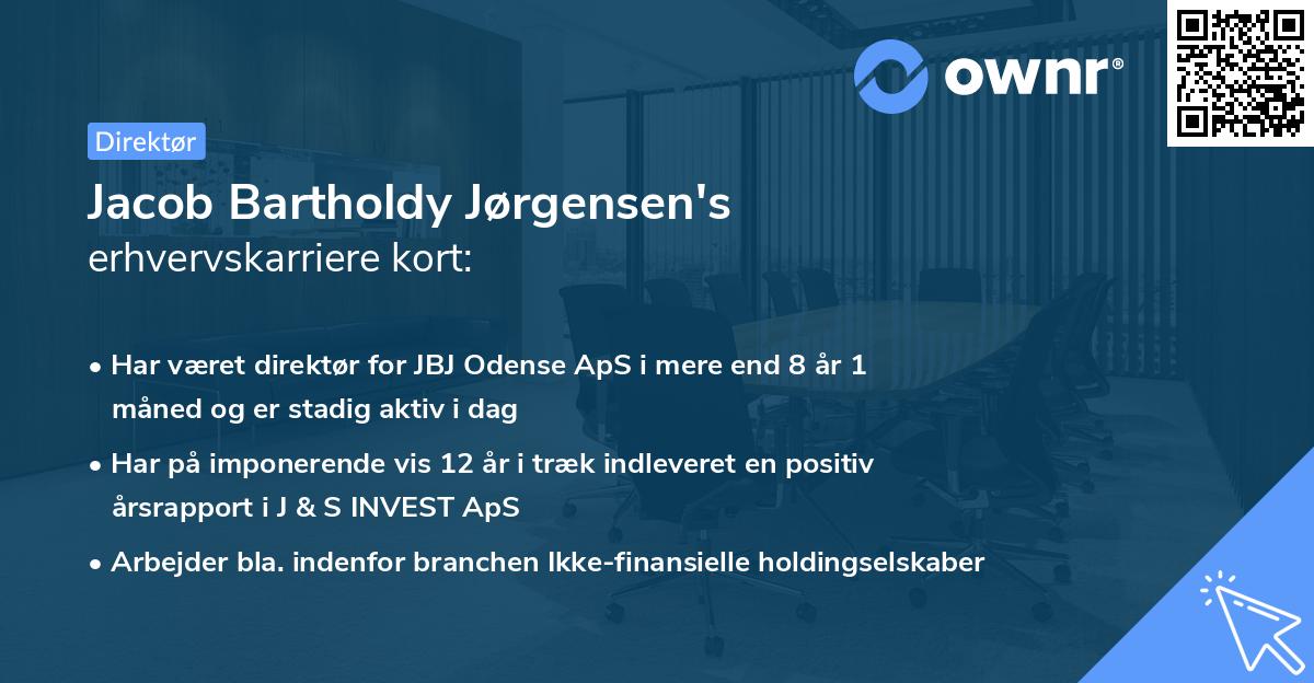 Jacob Bartholdy Jørgensen's erhvervskarriere kort