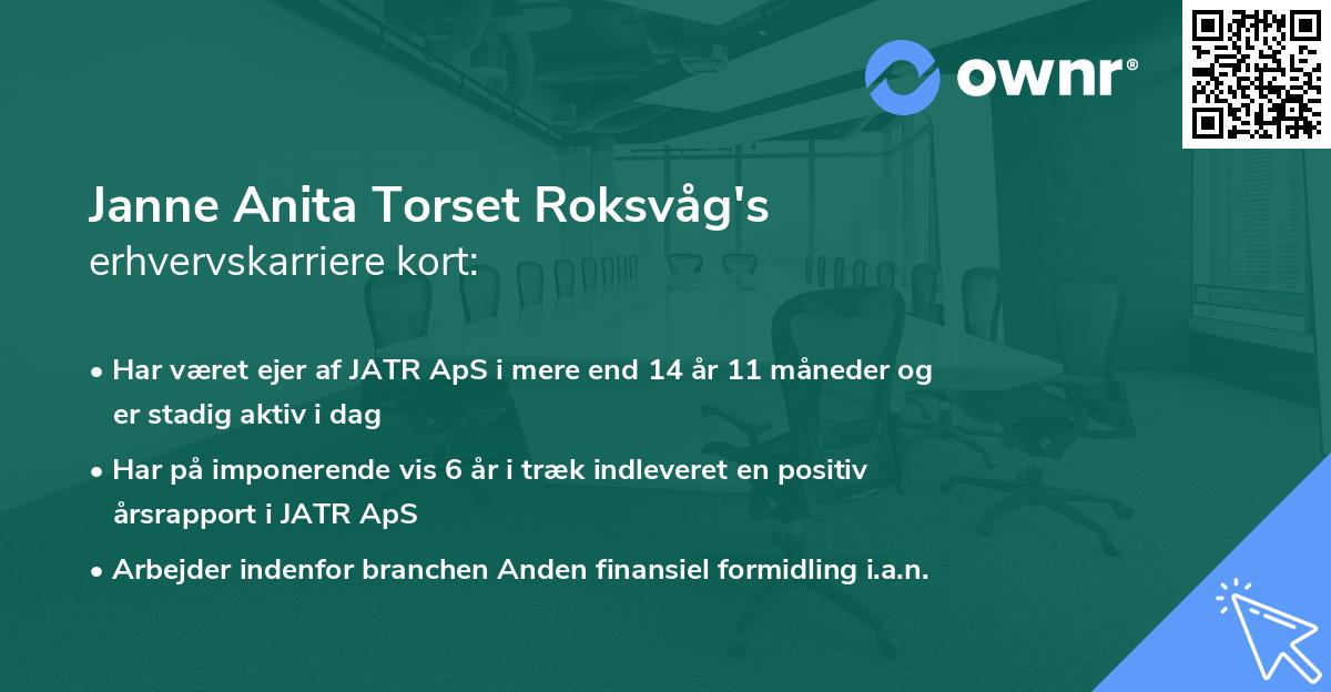 Janne Anita Torset Roksvåg's erhvervskarriere kort