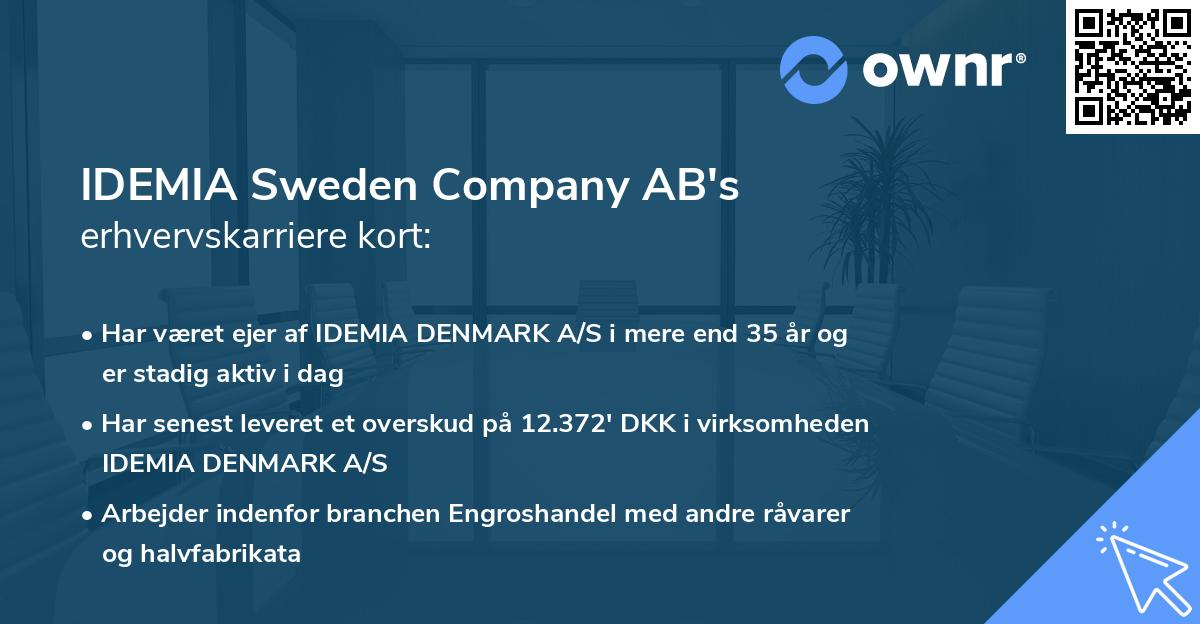 IDEMIA Sweden Company AB's erhvervskarriere kort