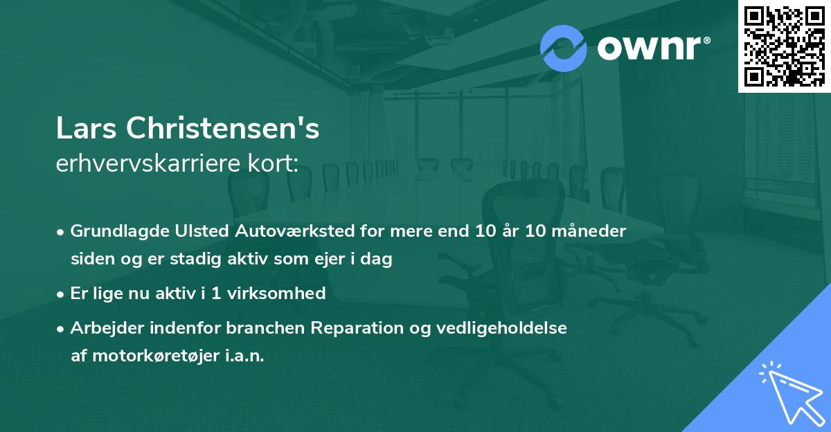 Lars Christensen's erhvervskarriere kort