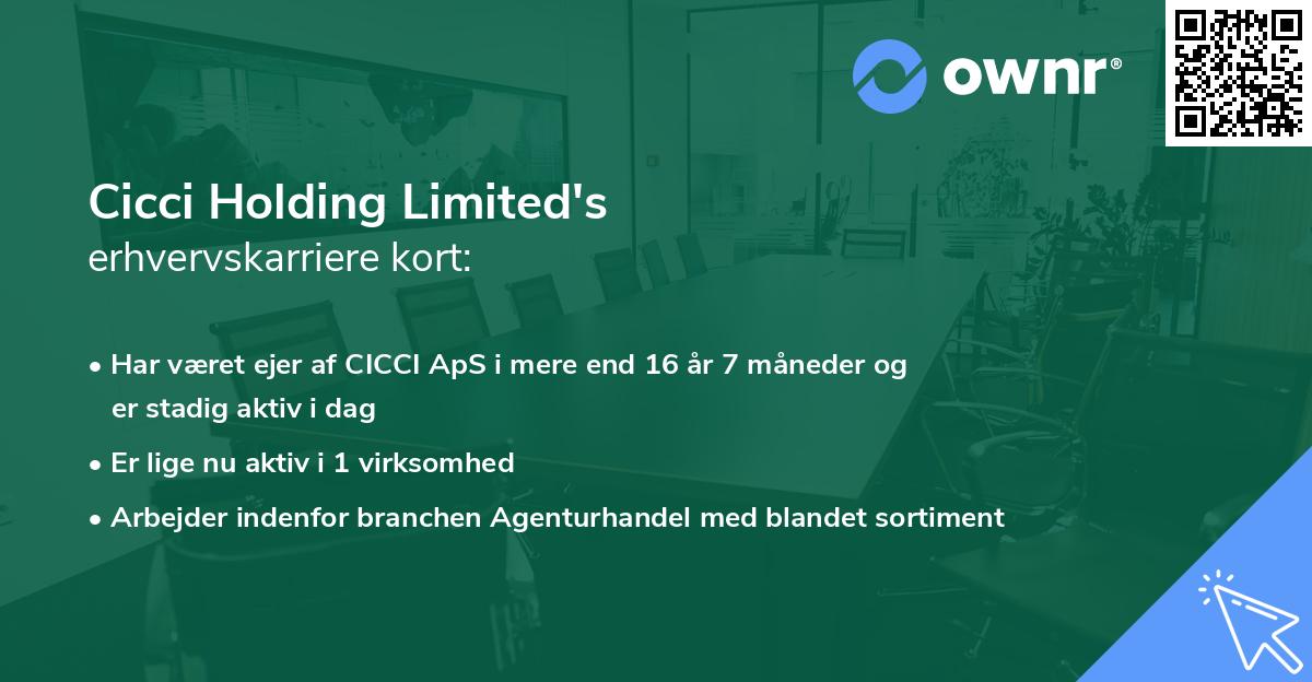 Cicci Holding Limited's erhvervskarriere kort