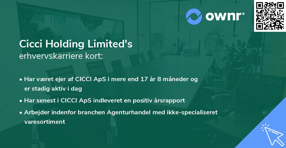 Cicci Holding Limited's erhvervskarriere kort