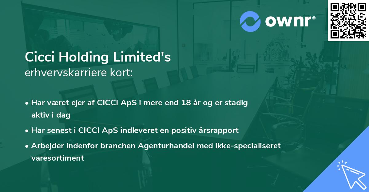 Cicci Holding Limited's erhvervskarriere kort