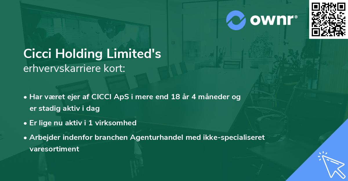 Cicci Holding Limited's erhvervskarriere kort