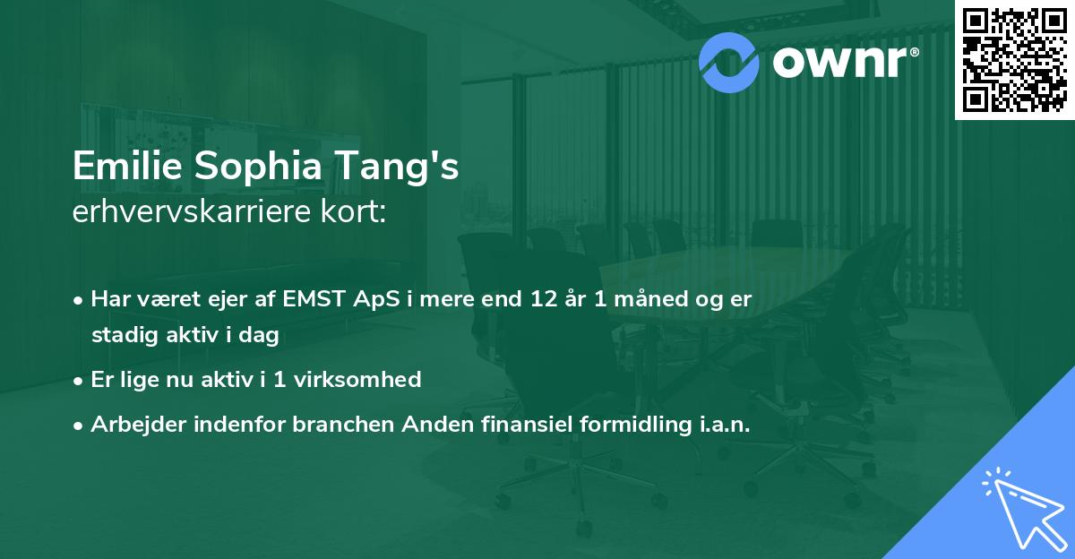 Emilie Sophia Tang's erhvervskarriere kort