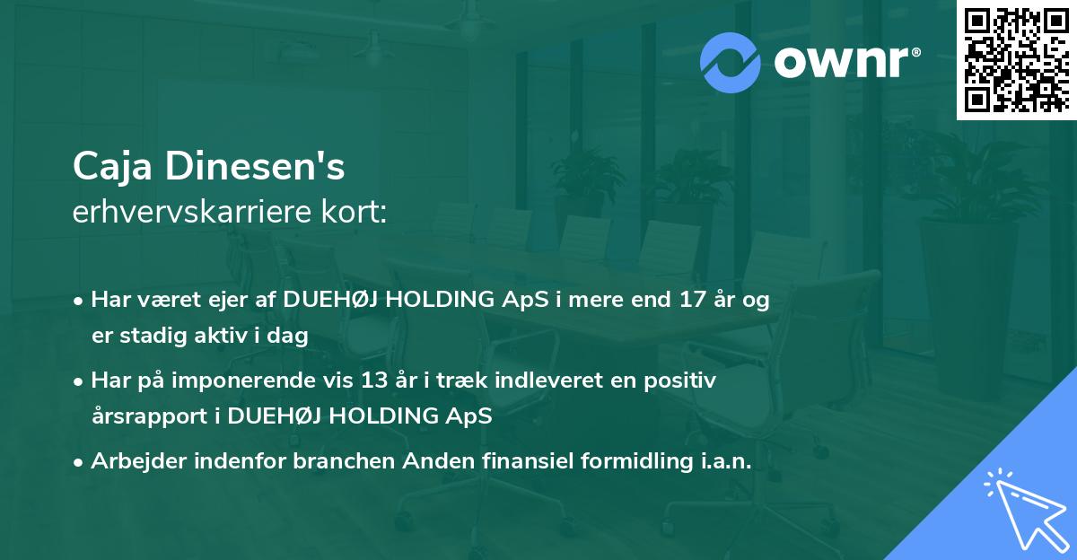 Caja Dinesen's erhvervskarriere kort