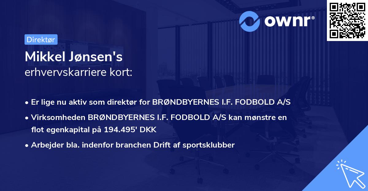 Mikkel Jønsen's erhvervskarriere kort