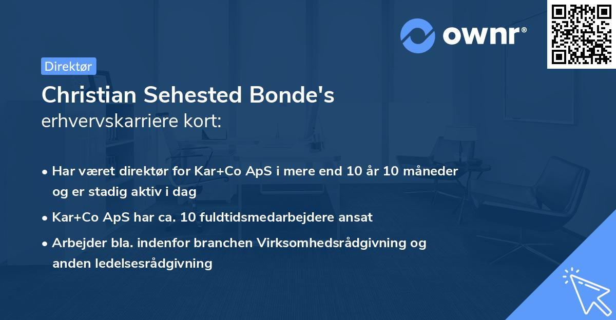 Christian Sehested Bonde's erhvervskarriere kort