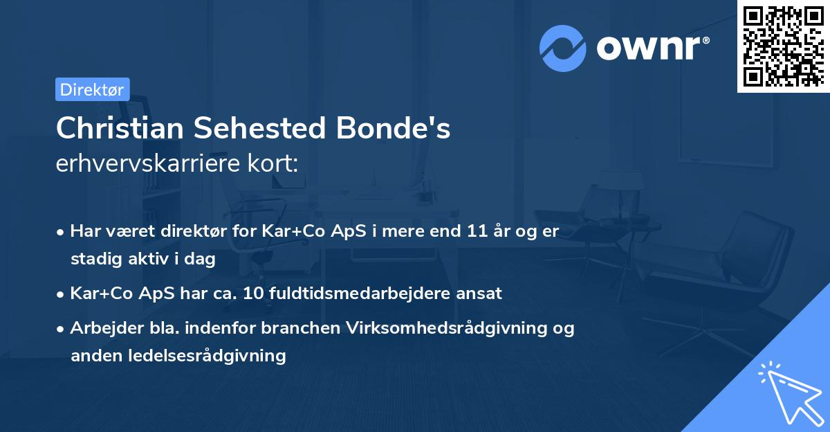 Christian Sehested Bonde's erhvervskarriere kort