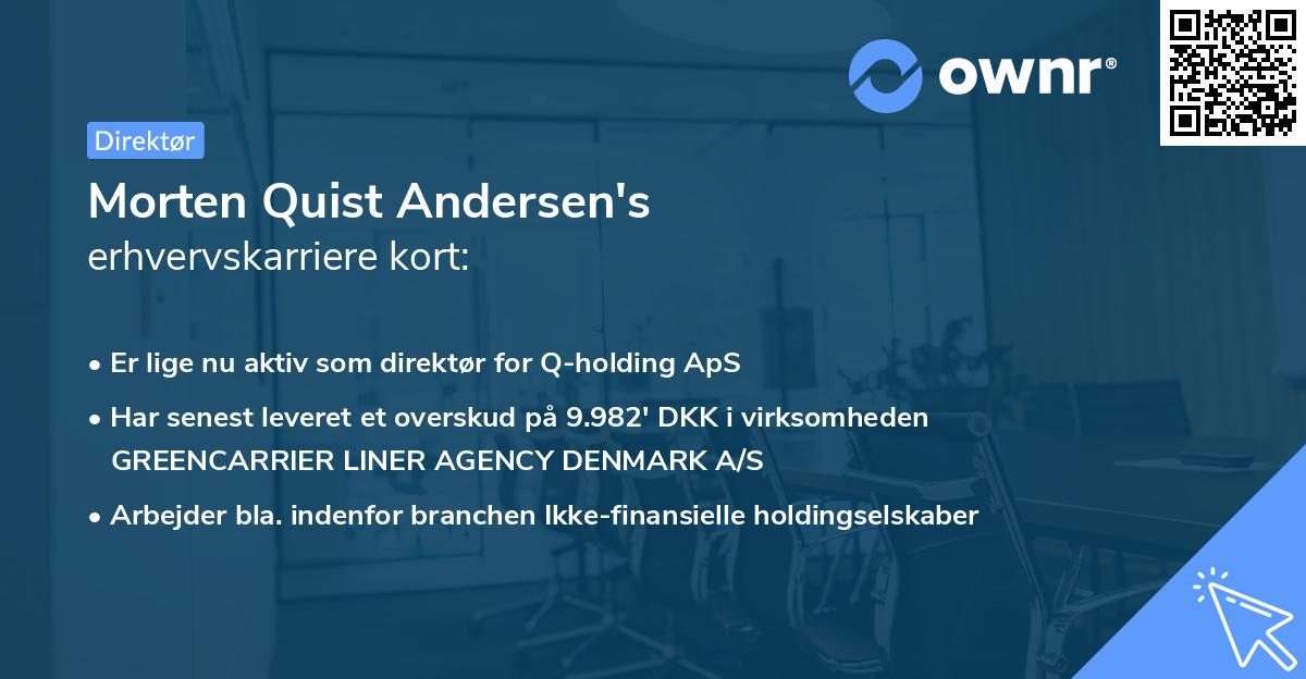 Morten Quist Andersen's erhvervskarriere kort