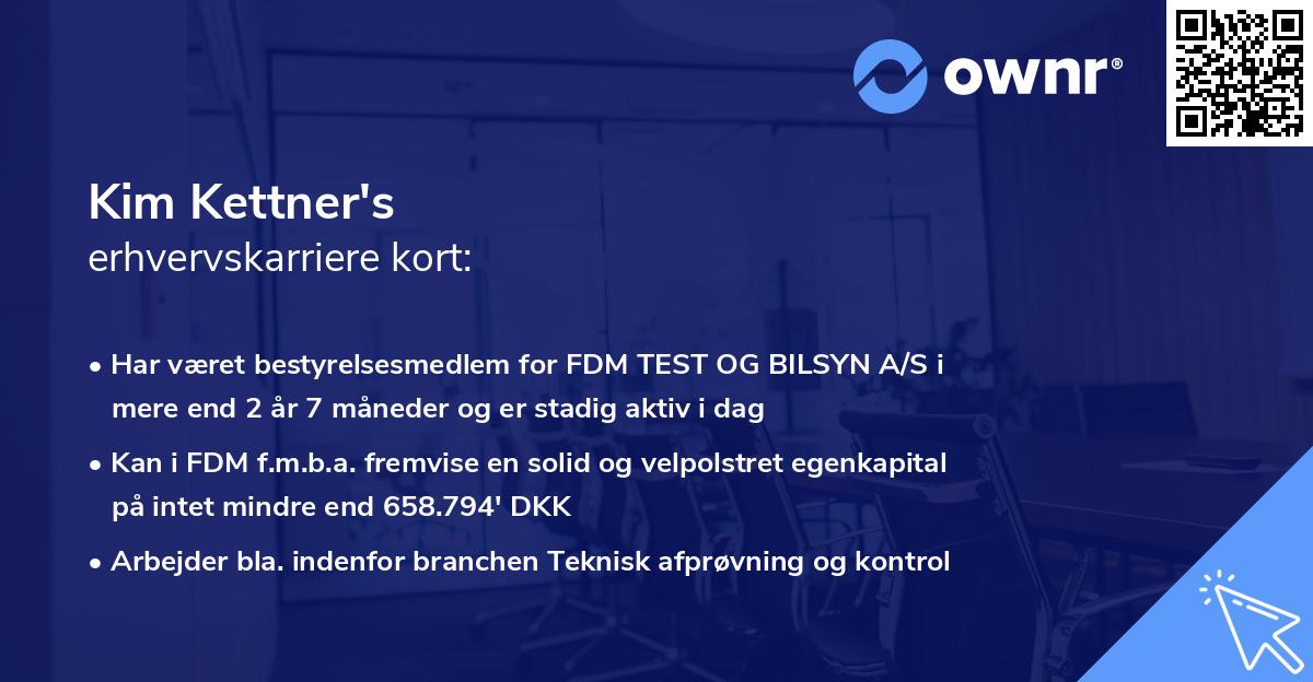 Kim Kettner's erhvervskarriere kort