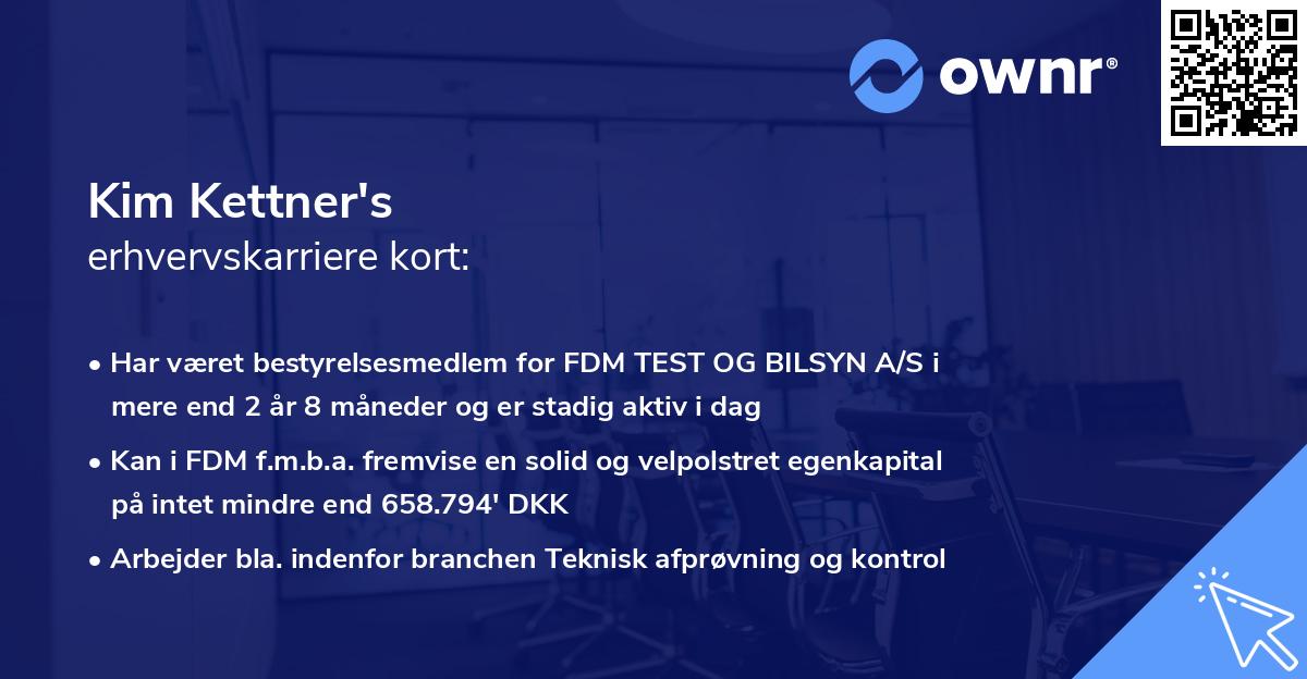 Kim Kettner's erhvervskarriere kort