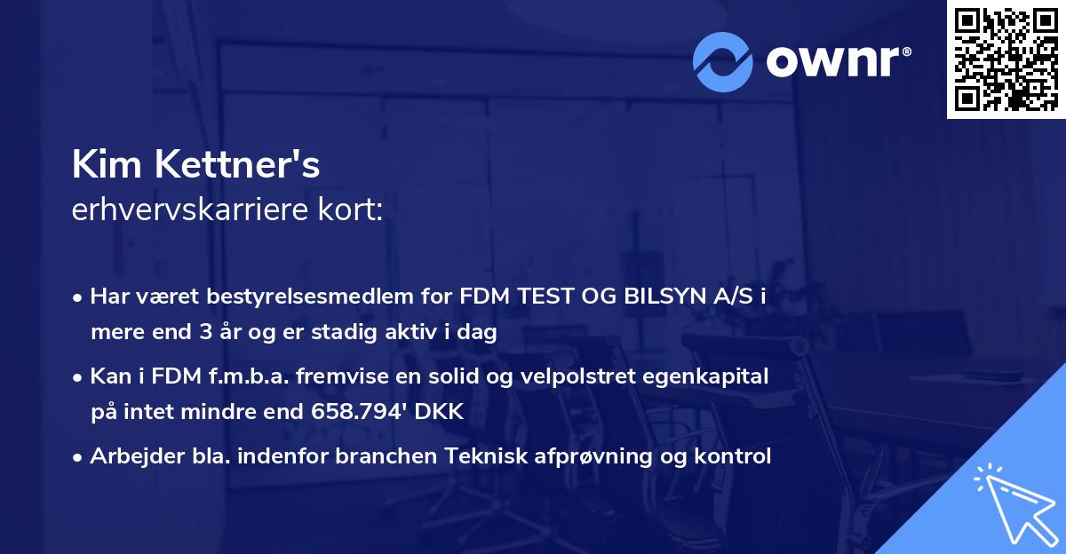 Kim Kettner's erhvervskarriere kort