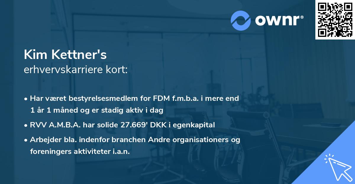 Kim Kettner's erhvervskarriere kort