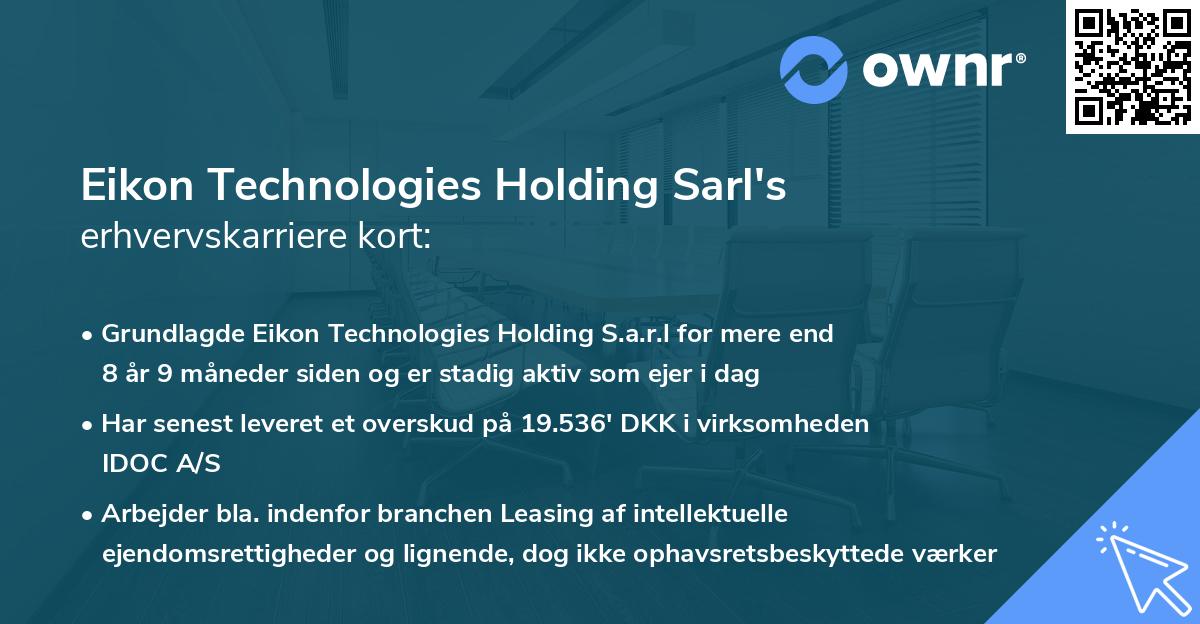 Eikon Technologies Holding Sarl's erhvervskarriere kort