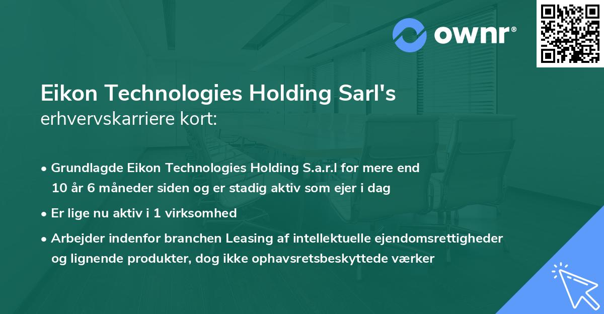Eikon Technologies Holding Sarl's erhvervskarriere kort