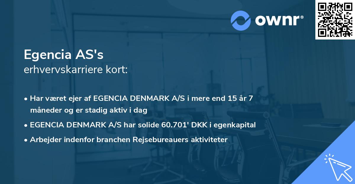 Egencia AS's erhvervskarriere kort