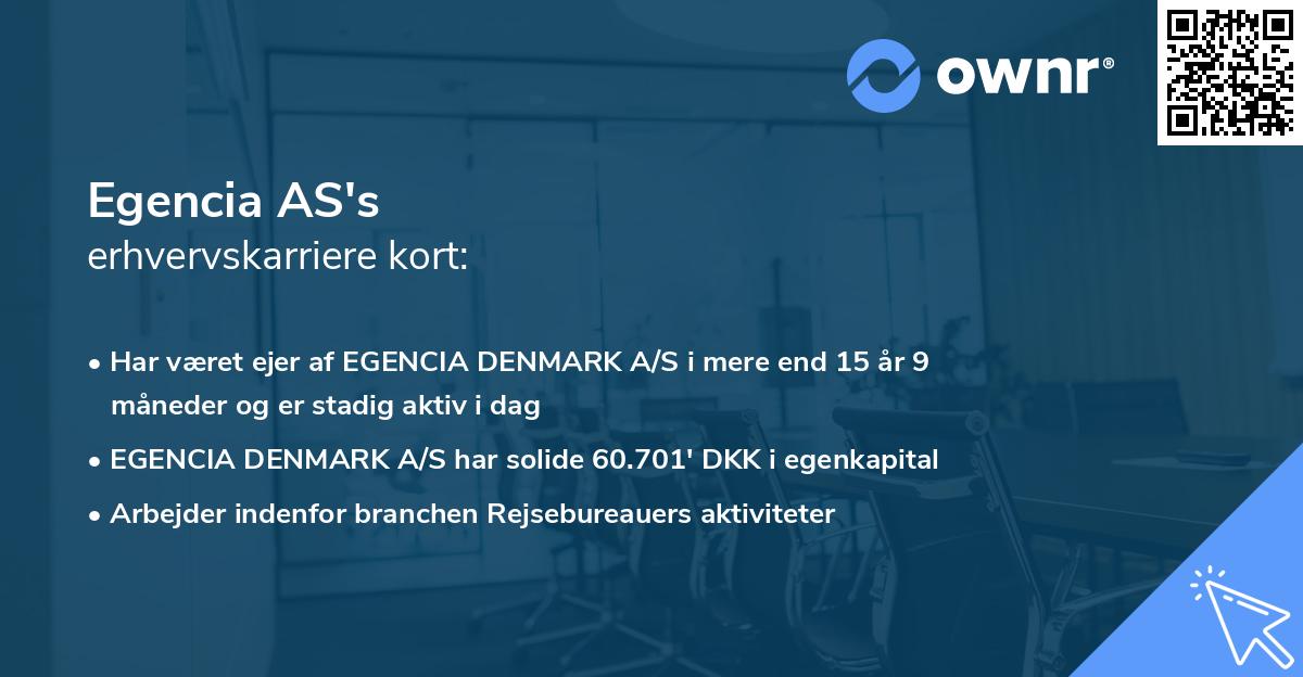 Egencia AS's erhvervskarriere kort