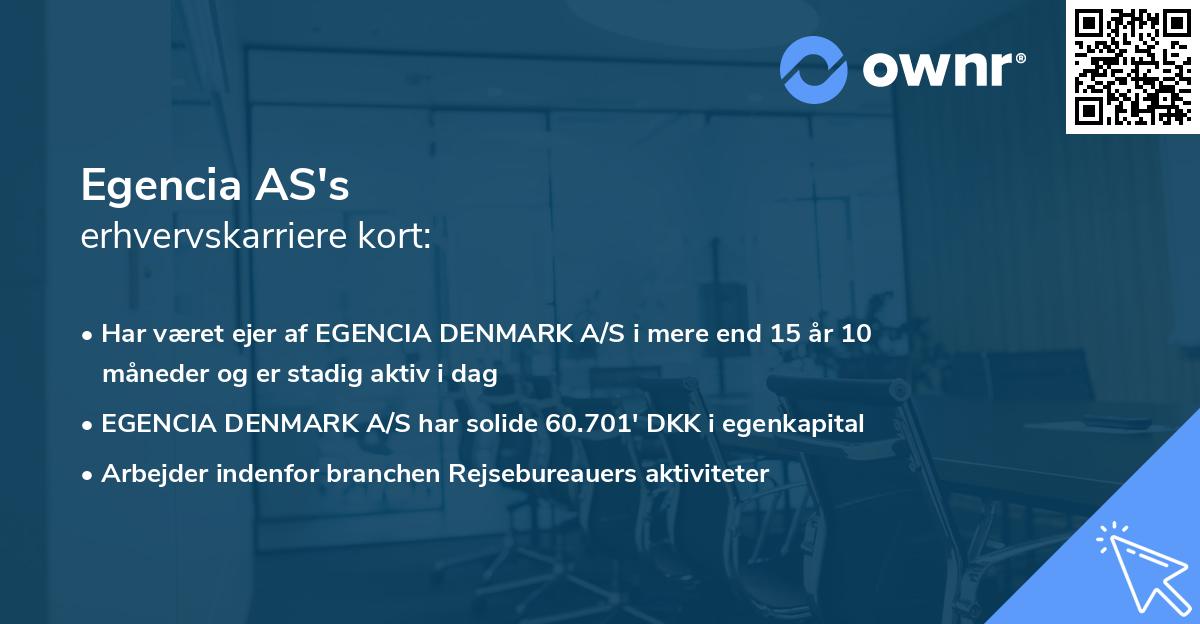 Egencia AS's erhvervskarriere kort