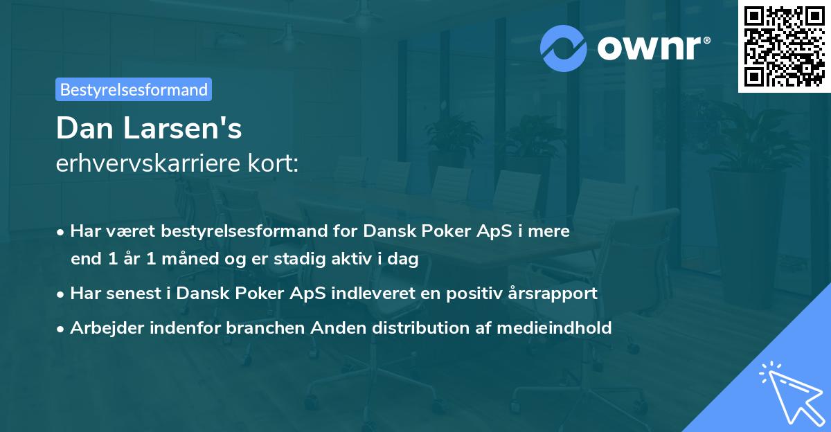Dan Larsen's erhvervskarriere kort