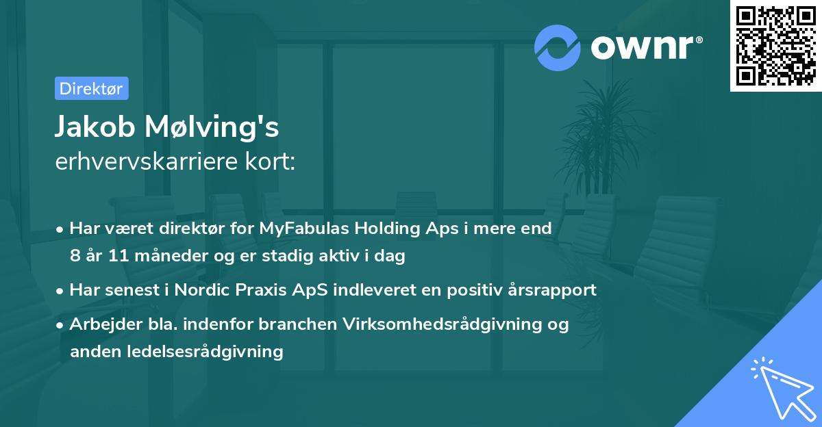 Jakob Mølving's erhvervskarriere kort