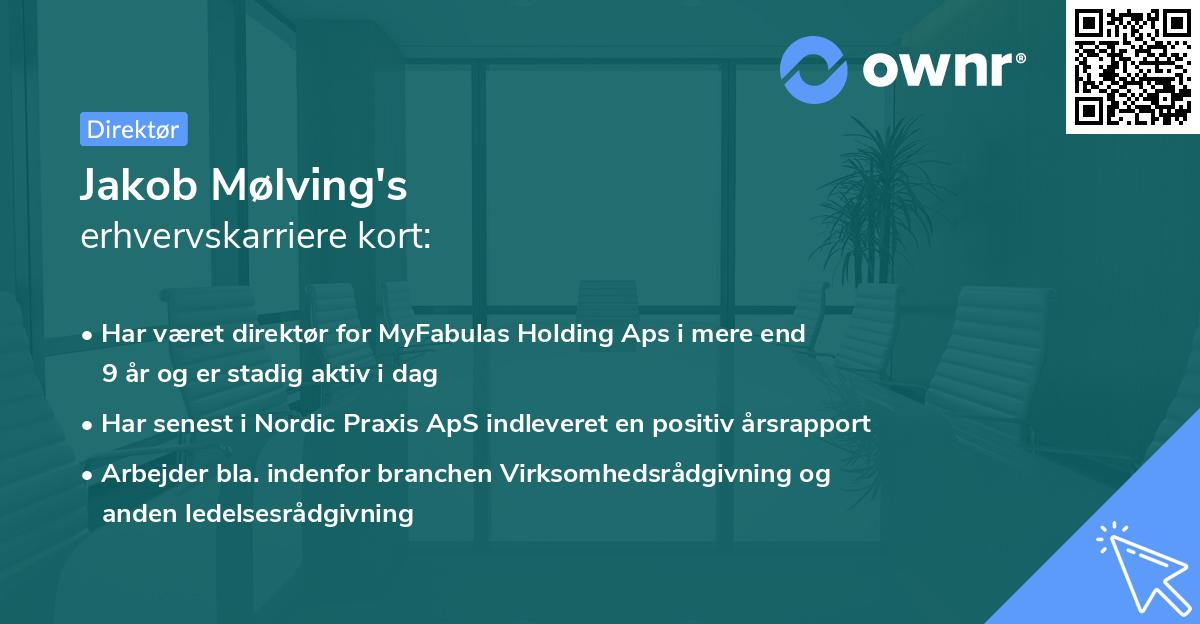 Jakob Mølving's erhvervskarriere kort