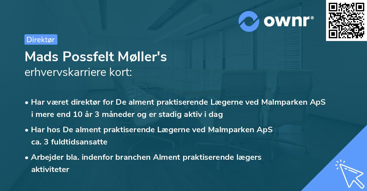Mads Possfelt Møller's erhvervskarriere kort