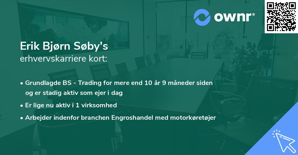 Erik Bjørn Søby's erhvervskarriere kort