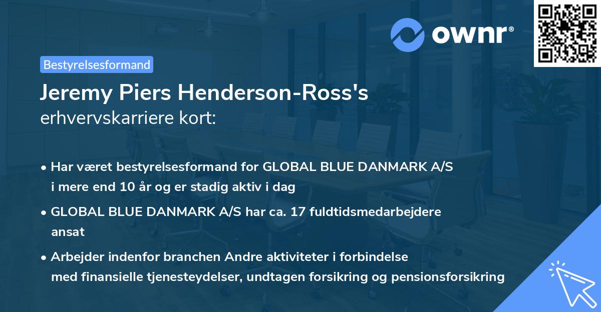 Jeremy Piers Henderson-Ross's erhvervskarriere kort
