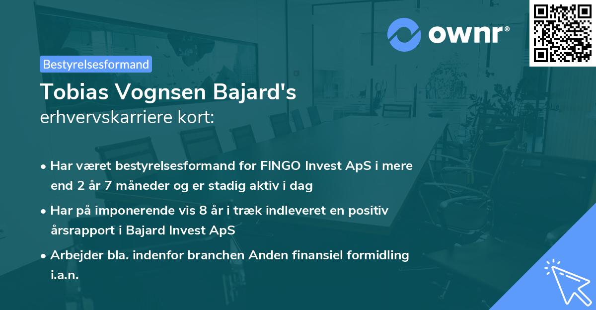 Tobias Vognsen Bajard's erhvervskarriere kort