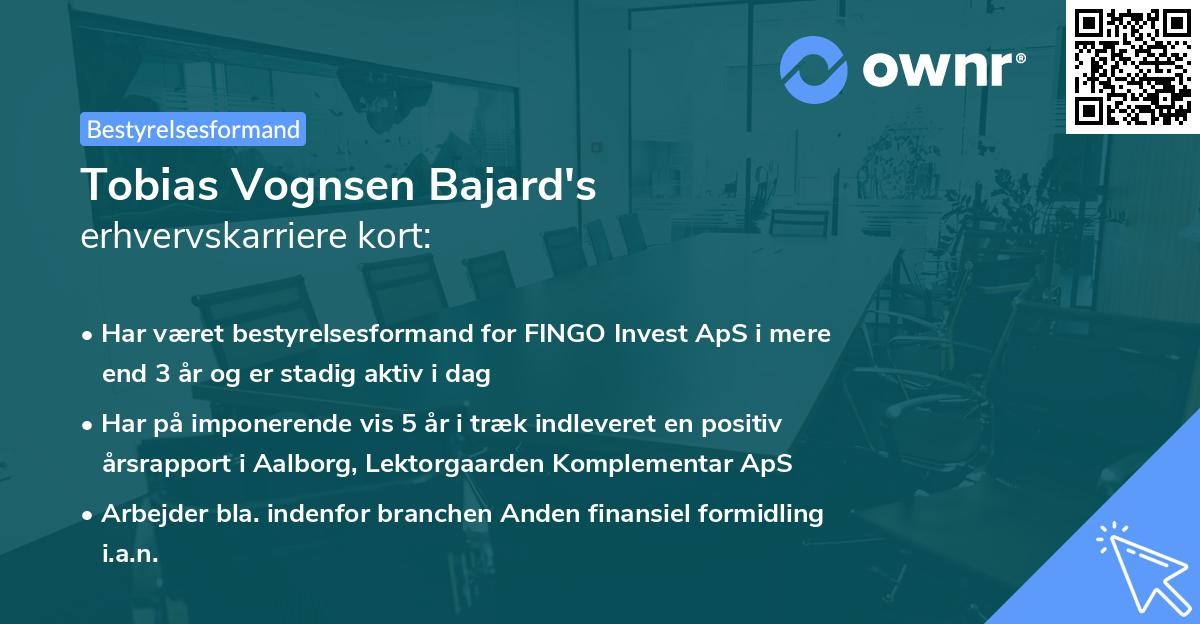 Tobias Vognsen Bajard's erhvervskarriere kort