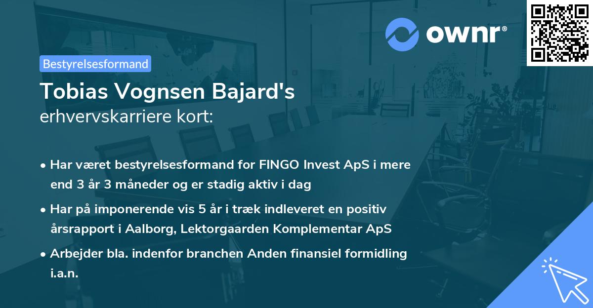 Tobias Vognsen Bajard's erhvervskarriere kort