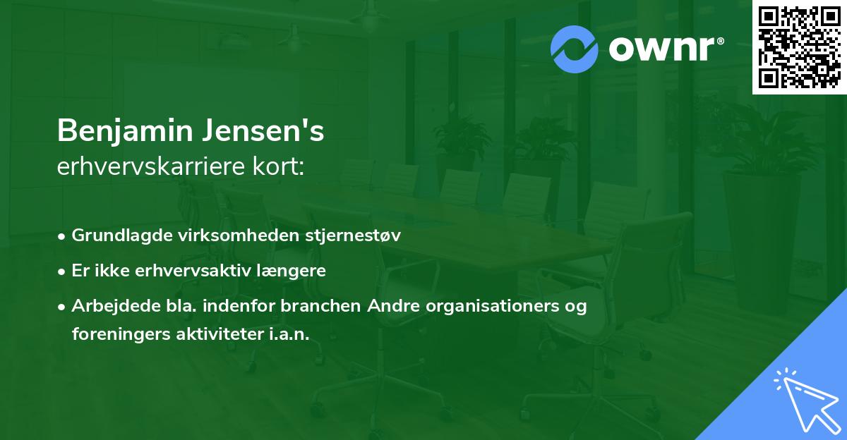 Benjamin Jensen's erhvervskarriere kort