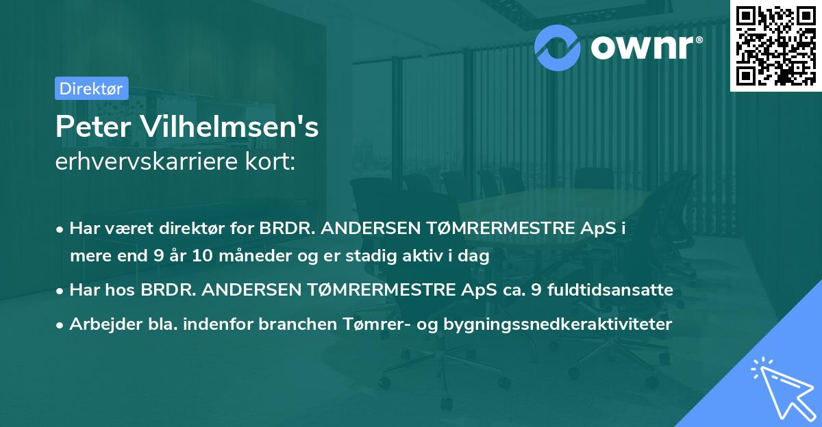 Peter Vilhelmsen's erhvervskarriere kort