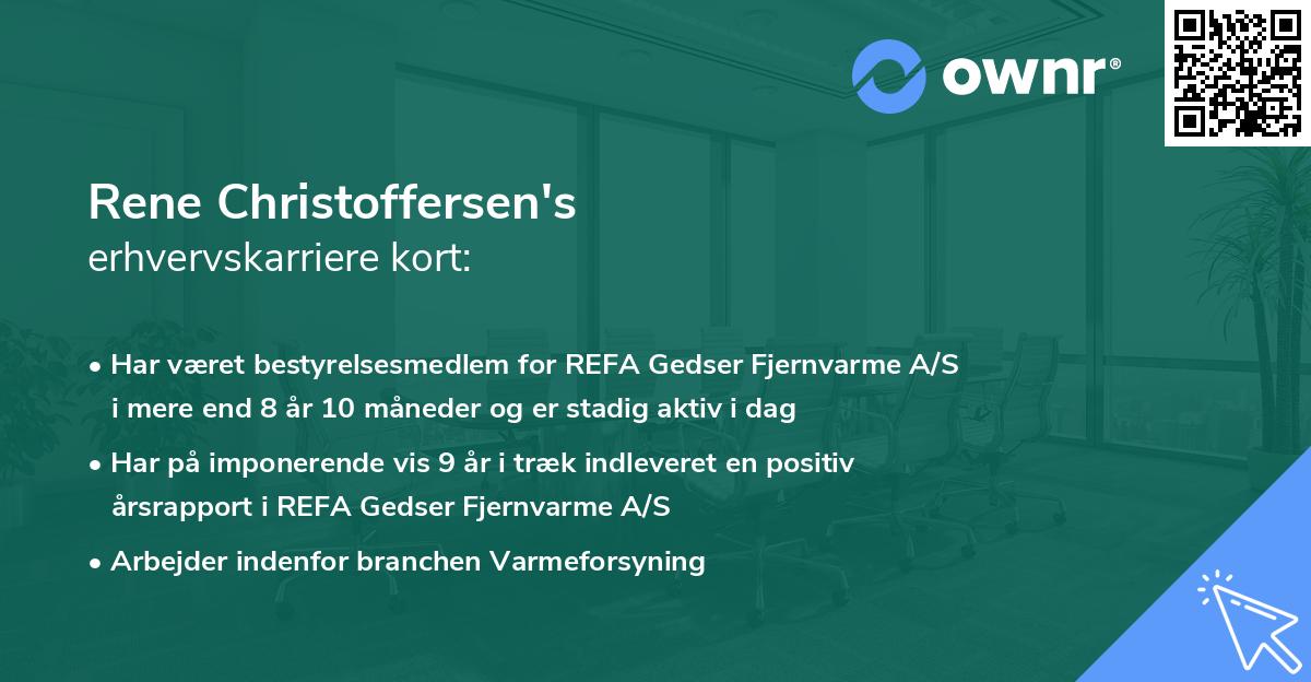 Rene Christoffersen's erhvervskarriere kort